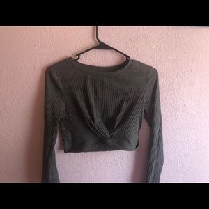 Grey Cropped Long Sleeve